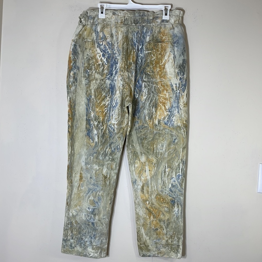 NWT. Boho Anthropologie Tina & Jo Olivenne Marble Dyed Pants. Large - Picture 10 of 12